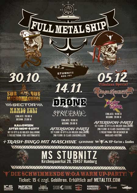 Metal-Party-Reihe auf der MS Stubnitz in der Hamburger Hafencity